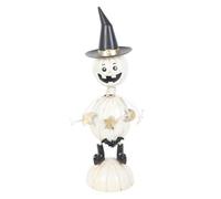 Something Different Metal Pumpkin Man Ornament White/black (One Size)