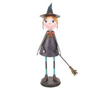 Something Different Metal Witch With Broom Ornament Multicoloured (One Size)