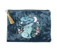 Something Different Midnight Hare Velvet Cosmetic Bag in Blue Something Different Blue