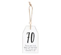Something Different Milestone 70Th Hanging Sign Black/white (One Size)