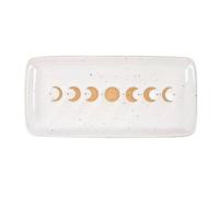 Something Different Moon Phases Ceramic Trinket Dish White/brown (1.6Cm X 8.7Cm X 18.3Cm)
