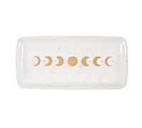 Something Different Moon Phases Ceramic Trinket Dish White/brown (1.6Cm X 8.7Cm X 18.3Cm)