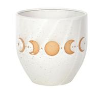 Something Different Moon Phases Plant Pot Off White/brown (One Size)