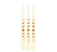 Something Different Moon Phases Taper Candle (Pack Of 3) Off White (One Size)