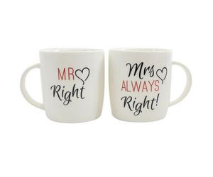 Something Different Mr Right/Mrs Always Right Mug Ceramic BoOne Size Multicolour