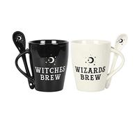 Something Different Mug and spoon set Witches and Wizards Couples Black/White