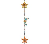 Something Different Multi Coloured Hanging Moon & Star With Bell Something Different Multicolor
