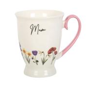 Something Different Mum Wild Flowers Pedestal Mug in White Something Different White