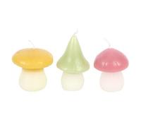 Something Different Mushroom Candles (Pack Of 3) Pink/yellow/sage Green/off White (One Size)
