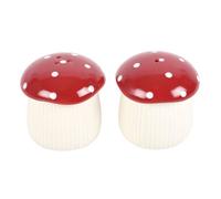 Something Different Mushroom Salt & Pepper Shakers in Red Something Different Red