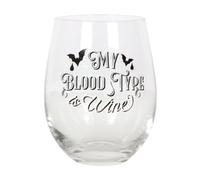 Something Different My Blood Type Is Wine Stemless Wine Glass in Clear Something Different Clear