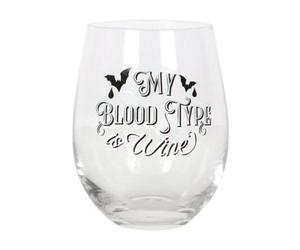 Something Different My Blood Type Is Wine Stemless Wine Gl Clear (One Size)