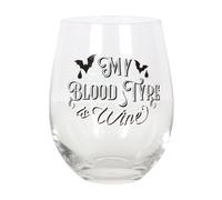 Something Different My Blood Type Is Wine Stemless Wine Glass in Clear Something Different Clear