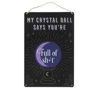 Something Different My Crystal Ball Says... Metal Door Sign Black/purple (One Size)