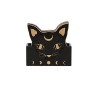 Something Different Mystic Mog Cat Face Coaster Set (Pack of 4) (One Size) (Black)