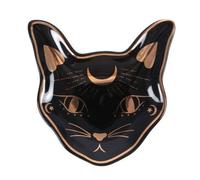 Something Different Mystic Mog Cat Face Trinket Dish Black/gold (One Size)