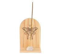 Something Different Natural Luna Moth Wooden Incense Holder Shelf in Beige Something Different Beige