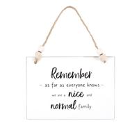 Something Different Nice & Normal Family Hanging Sign in White Something Different White