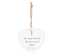Something Different No Need To Knock Heart Hanging Sentiment Sign White (One Size)