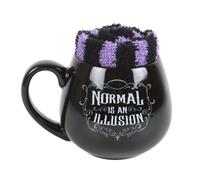Something Different Normal Is An Illusion Gothic Mug and SocOne Size Black/Purpl
