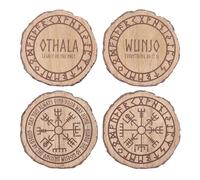 Something Different Norse Mythology Wood Coasters (Pack of 4) in Natural Something Different Natural
