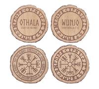 Something Different Norse Mythology Wood Coasters (Pack of 4) in Natural Something Different Natural