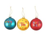 Something Different Nostalgic Glass Christmas Bauble (Pack of 3) Something Different Multicolor