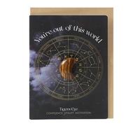 Something Different Out Of This World Tigers Eye Moon Greetings Card in Black Something Different Black