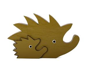 Something Different Painted Wooded Hedgehog Mum And Baby Ornament