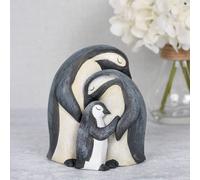 Something Different Penguin Family Ornament Grey/white (One Size)