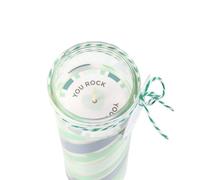 Something Different Permint Candy Stripe Tube Candle Pastel Green/blue (One Size)