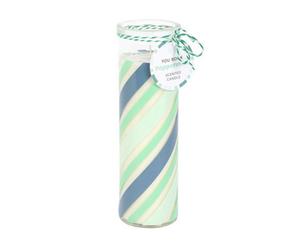 Something Different Permint Candy Stripe Tube Candle Pastel Green/blue (One Size)