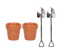 Something Different Plant Pot Egg Cup Set Brown/silver (One Size)