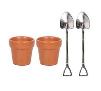 Something Different Plant Pot Egg Cup SetOne Size Brown/Silver SD5158