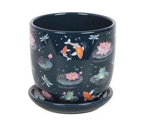 Something Different Pond Plant Pot with Saucer (One Size) (Multicoloured)