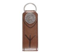 Something Different Protection Viking Rune Faux Leather Keyring Brown/silver (One Size)