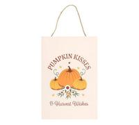Something Different Pumpkin Kisses & Harvest Wishes Hanging Sign Multicoloured (One Size)
