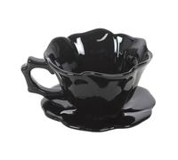 Something Different Rose Teacup & Saucer in Black Something Different Black