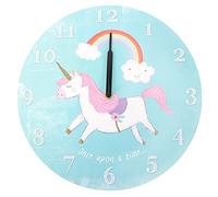 Something Different Round Unicorn Clock, MDF, Blue, 33.8 x 1 x 33.8 cm
