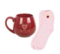Something Different Sacred Heart Mug And Sock Set Red/pink (One Size)