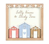 Something Different Salty Kisses And Sandy Toys Shell Beach Hut Plaque (One Size) (Multicoloured)