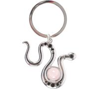 Something Different Serpentine Snake Rose Quartz Keyring in Silver Something Different Silver One Size