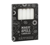 Something Different Set Of 12 White 'happiness' Spell Candles