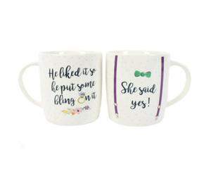 Something Different Set Of 2 She Said Yes Mugs For Couples