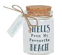 something different Shells from My Favorite Beach Glass Bottle Decorative Figurines, Multicolor, Unique