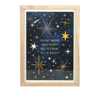 Something Different Silent Night Christmas Framed Wall Art Navy/gold/white (One Size)