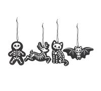 Something Different Skeleton Cookie Ornament Set (Pack of 4) in Black Something Different Black