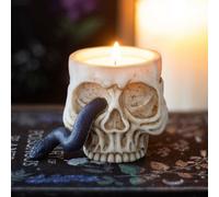 Something Different Skull Tealight Holder With Snake