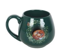 Something Different Sleeping Fox Rounded Mug Green (One Size)