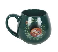 Something Different Sleeping Fox Rounded Mug in Green Something Different Green